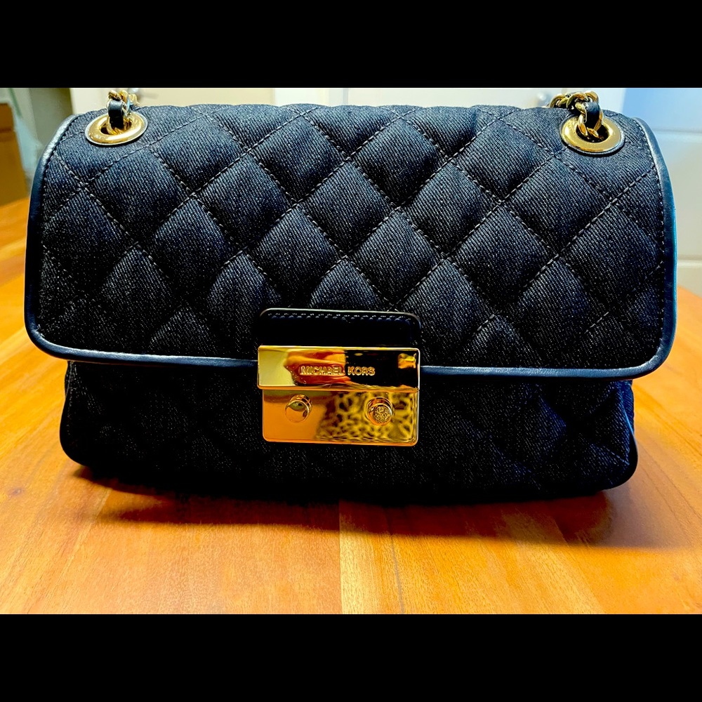 Michael Kors Large Sloan Denim Shoulder Bag NWT